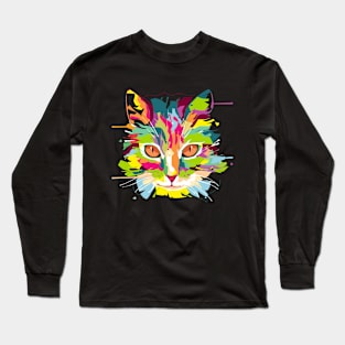 Abstract Cat Art Long Sleeve T-Shirt